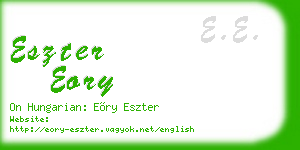 eszter eory business card